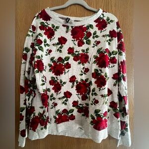 H&M Divided Red Floral Top